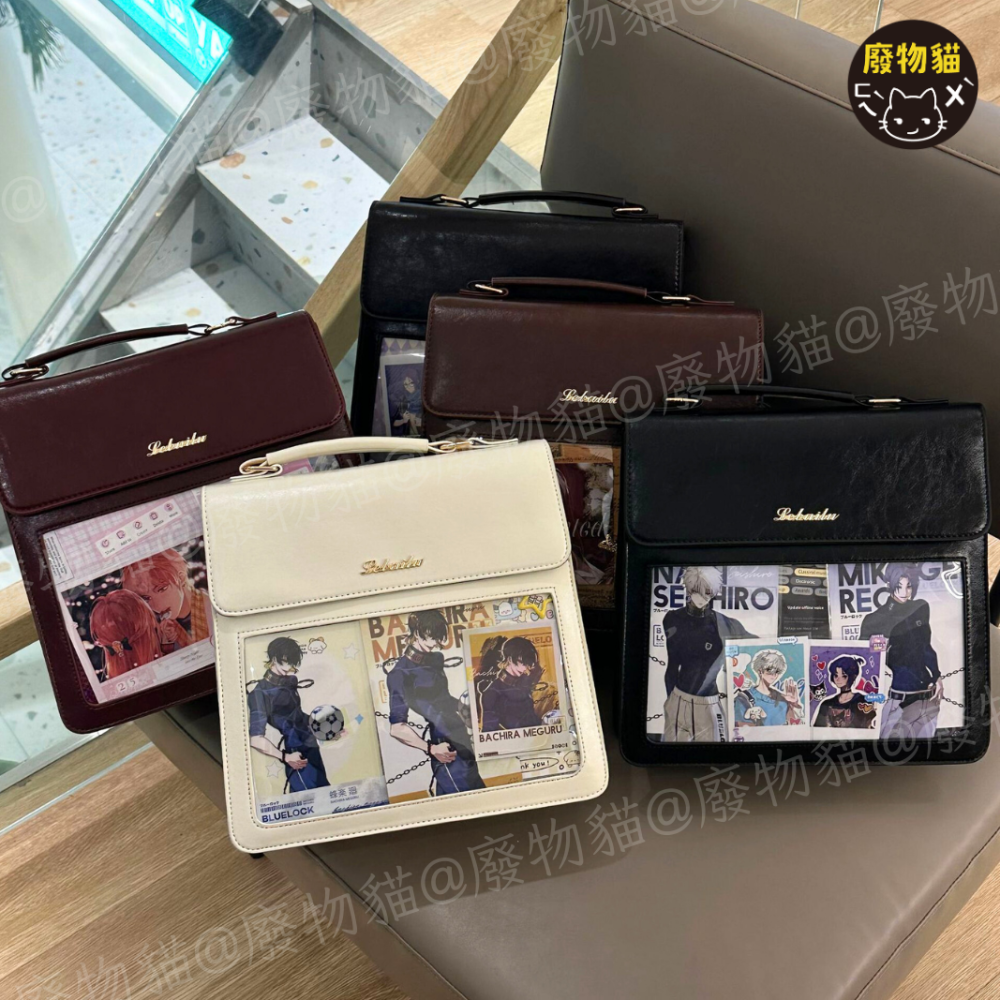 日系雙肩PU痛包 [有扎版] 痛包 後背包女 後背痛包 米白色 通勤包中食量痛包 女包 後背包 廢物貓[B0080]-細節圖2