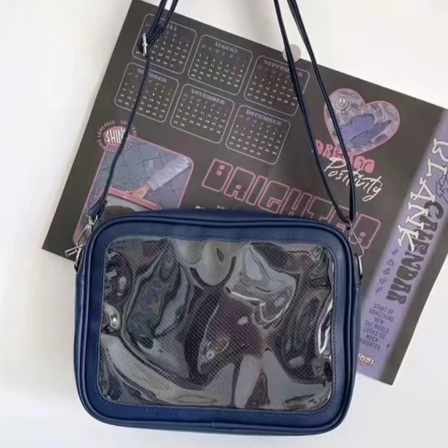 簡約多彩中痛包 [多色有扎版] 痛包 娃包 動漫痛包 側背痛包 15cm娃包 手提包 制服包[B0083]-規格圖9