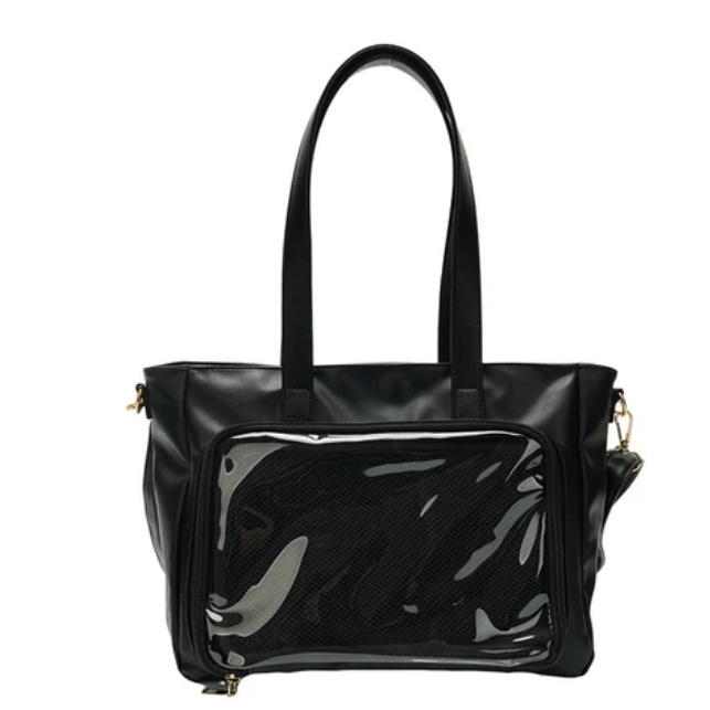 [可放A4有扎板] 痛包 斜背包 娃包 10cm 肩背包 簡約皮革痛包 曬娃包 米白色 廢物貓[B0150]-規格圖9