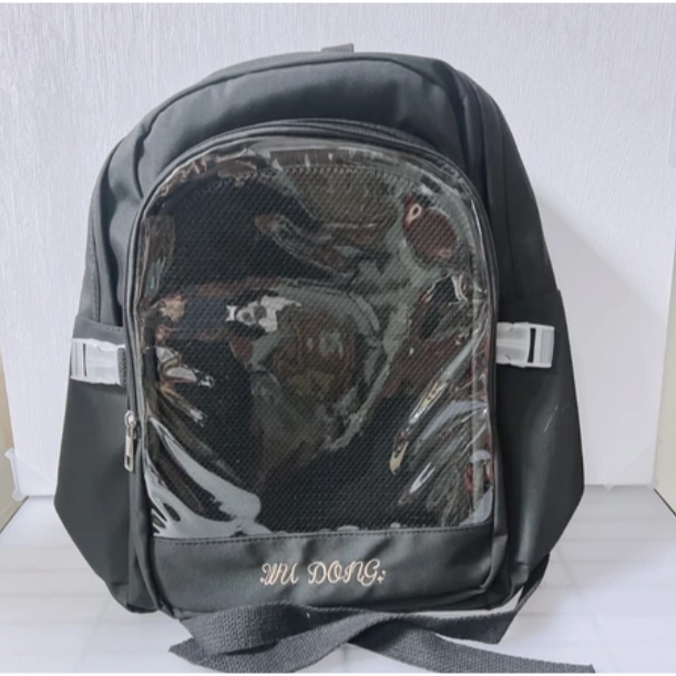 [可放A4有扎板] 後背娃包 後背包 痛包 娃包 40cm 後背痛包 [學院風後背娃包] 黑色 廢物貓[B0182]-規格圖9