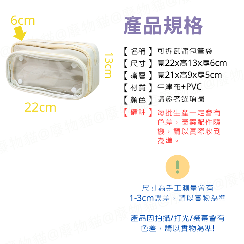 痛包鉛筆盒 筆袋 痛包筆袋 痛筆袋 痛包鉛筆袋 [可拆卸痛包筆袋 黑色]文具用品 痛包 痛包裝飾[B0184]廢物貓-細節圖9