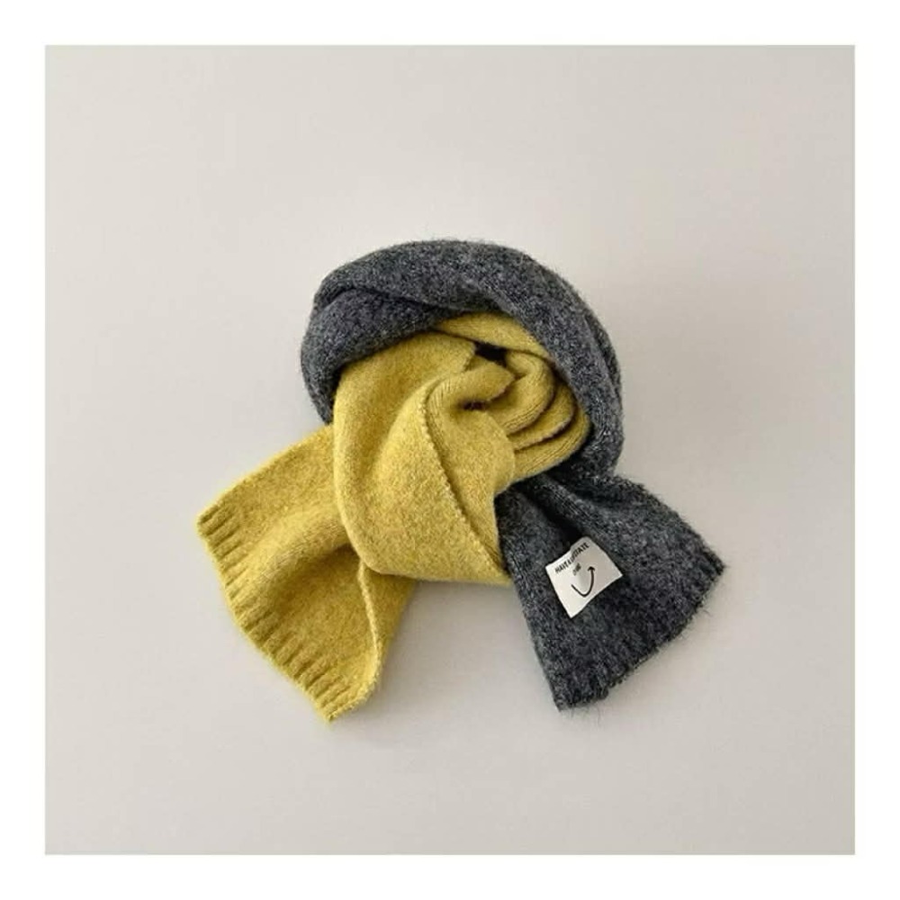 Poisson_korea韓國兒童圍巾 秋冬撞色系保暖圍巾 男女童圍巾-規格圖2