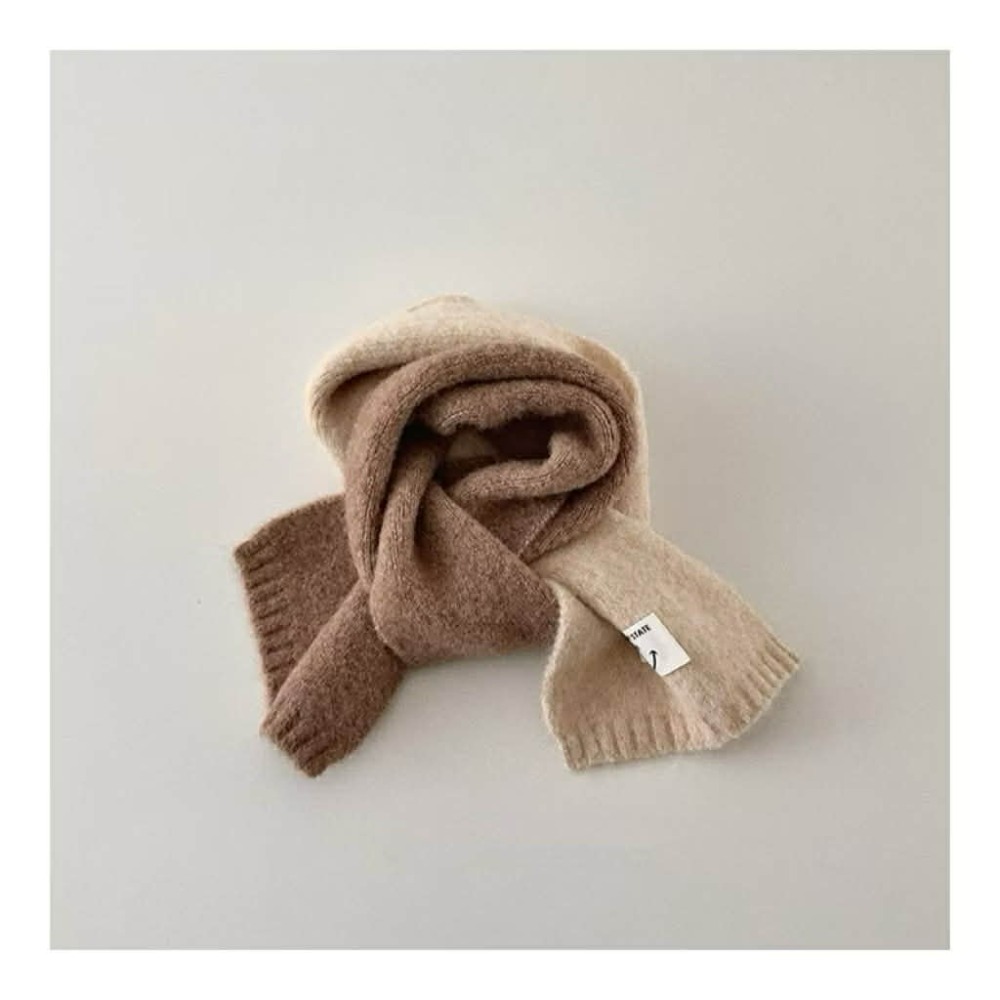 Poisson_korea韓國兒童圍巾 秋冬撞色系保暖圍巾 男女童圍巾-規格圖2