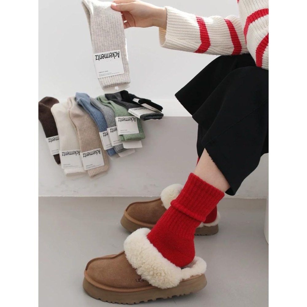 🌟闆娘推薦選品🌟韓國製冬季保暖羊毛80% 小腿襪 雪靴襪 女襪-細節圖5
