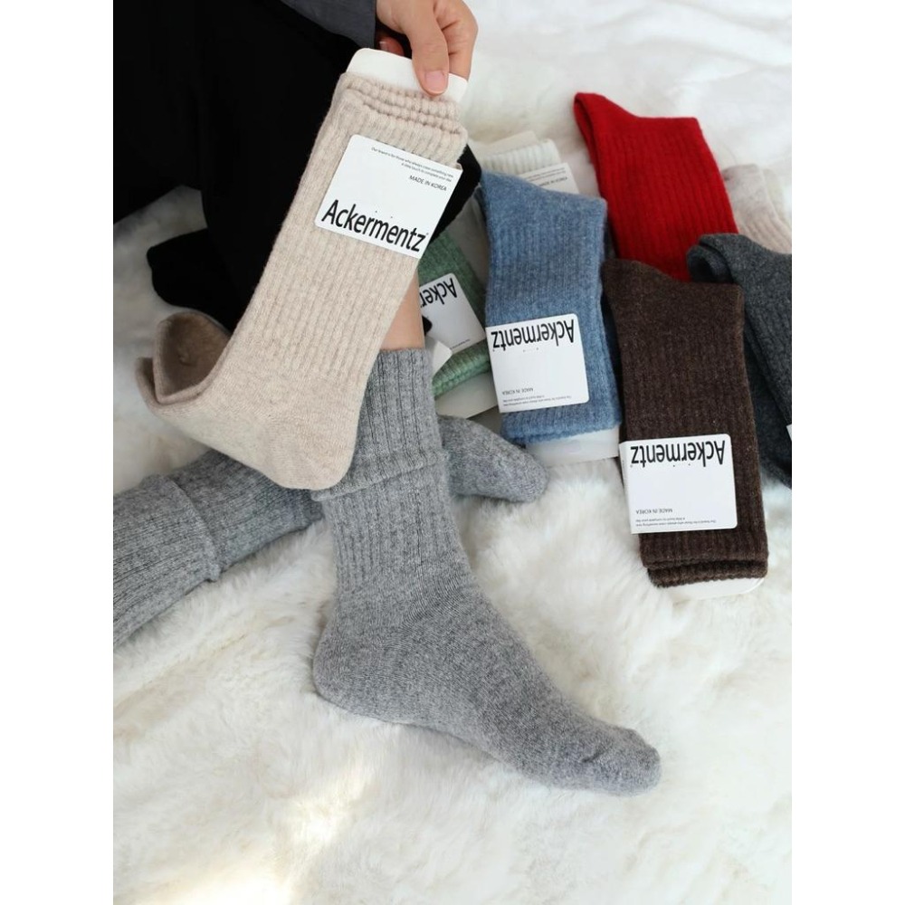 🌟闆娘推薦選品🌟韓國製冬季保暖羊毛80% 小腿襪 雪靴襪 女襪-細節圖7