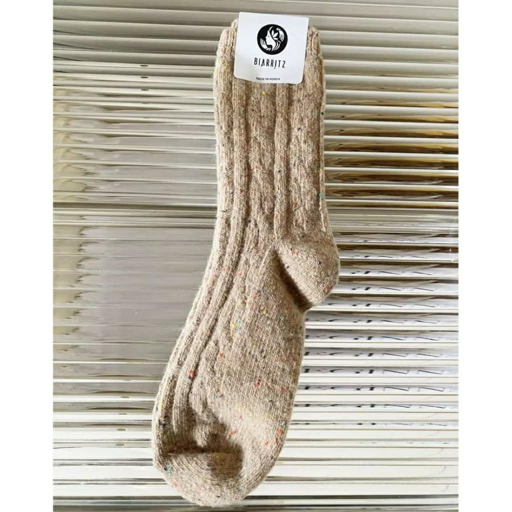 Poisson_korea🌟闆娘推薦選品🌟韓國製冬季麻花復古中筒襪 保暖厚襪  女襪-規格圖6