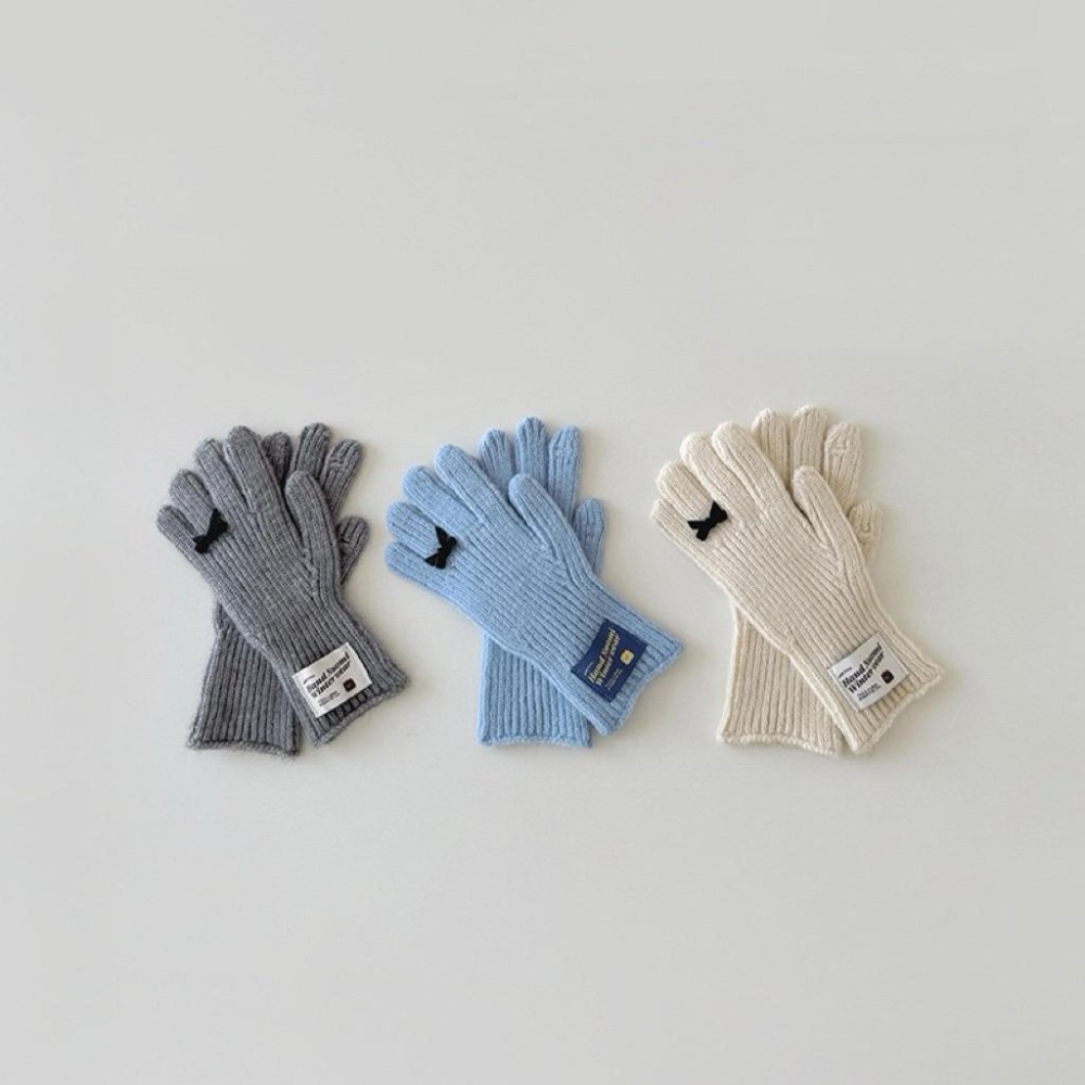 韓國兒童手套 冬季保暖糖果色分指手套 保暖手套 針織手套-細節圖2