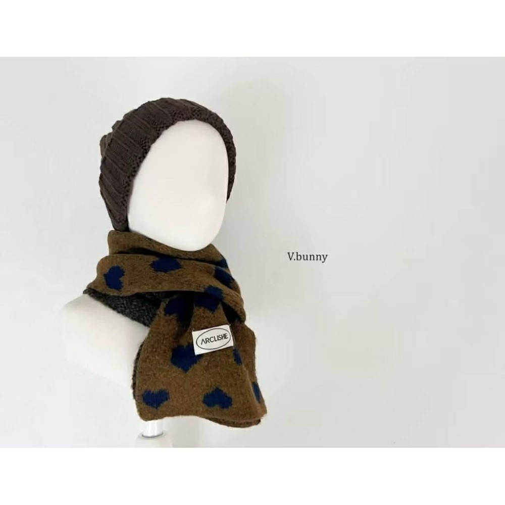韓國兒童圍巾 v-bunny品牌冬季愛心保暖圍巾 兒童脖圍-規格圖4