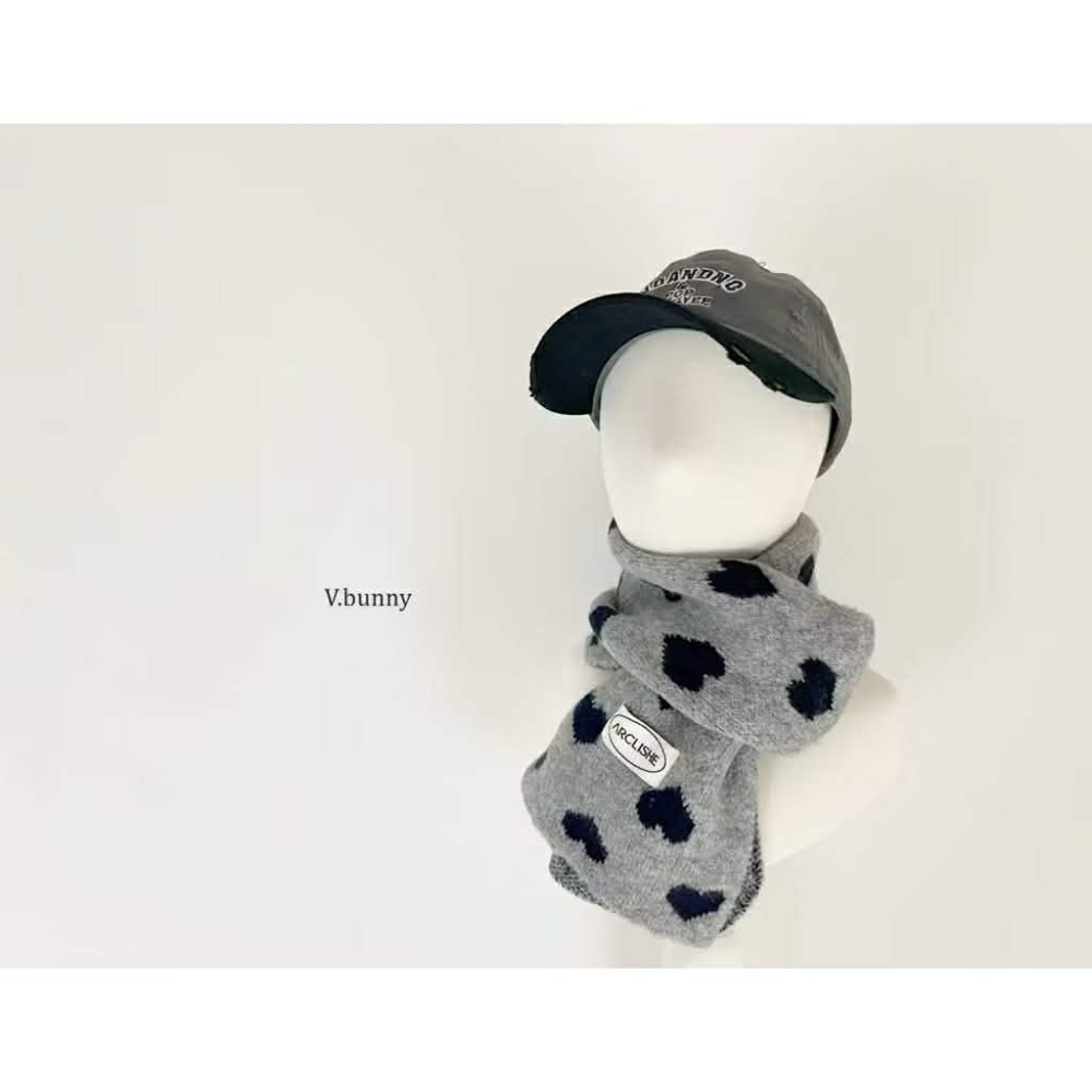 韓國兒童圍巾 v-bunny品牌冬季愛心保暖圍巾 兒童脖圍-規格圖4