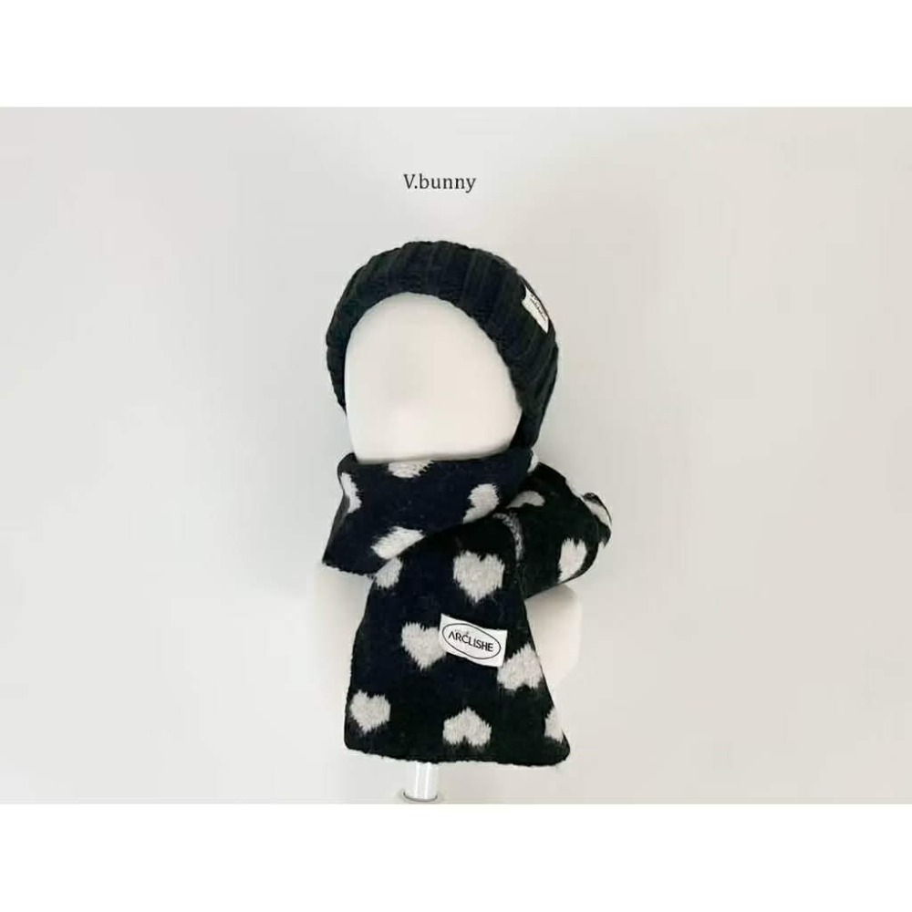 韓國兒童圍巾 v-bunny品牌冬季愛心保暖圍巾 兒童脖圍-規格圖4