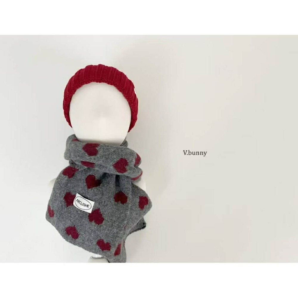 韓國兒童圍巾 v-bunny品牌冬季愛心保暖圍巾 兒童脖圍-規格圖4