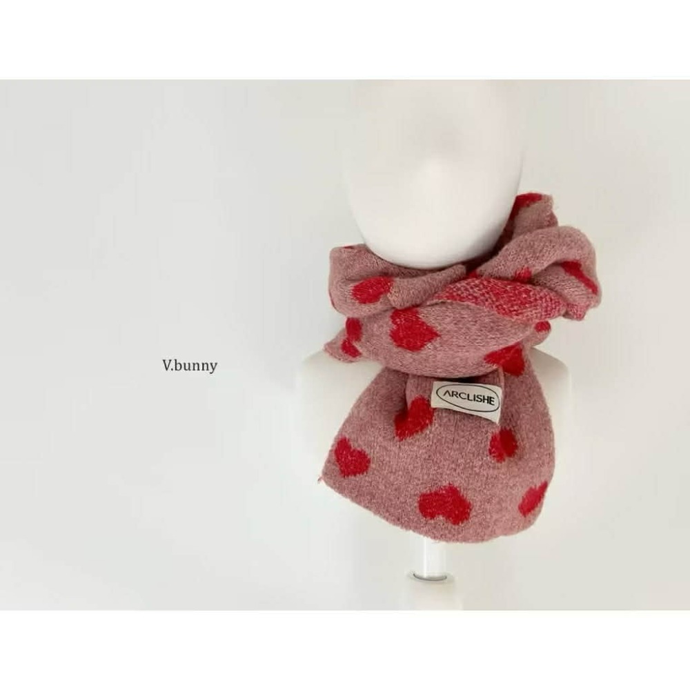 韓國兒童圍巾 v-bunny品牌冬季愛心保暖圍巾 兒童脖圍-規格圖4