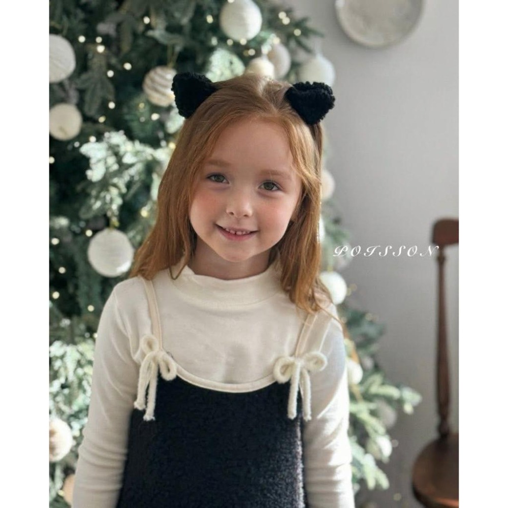 韓國兒童髮飾 Poisson品牌冬季貓耳朵可愛毛絨髮夾 抓夾 女童髮飾-細節圖3