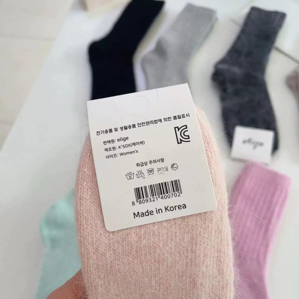 Poisson_korea🌟闆娘推薦選品🌟韓國製冬季柔軟兔毛襪 保暖毛襪 女襪-細節圖2