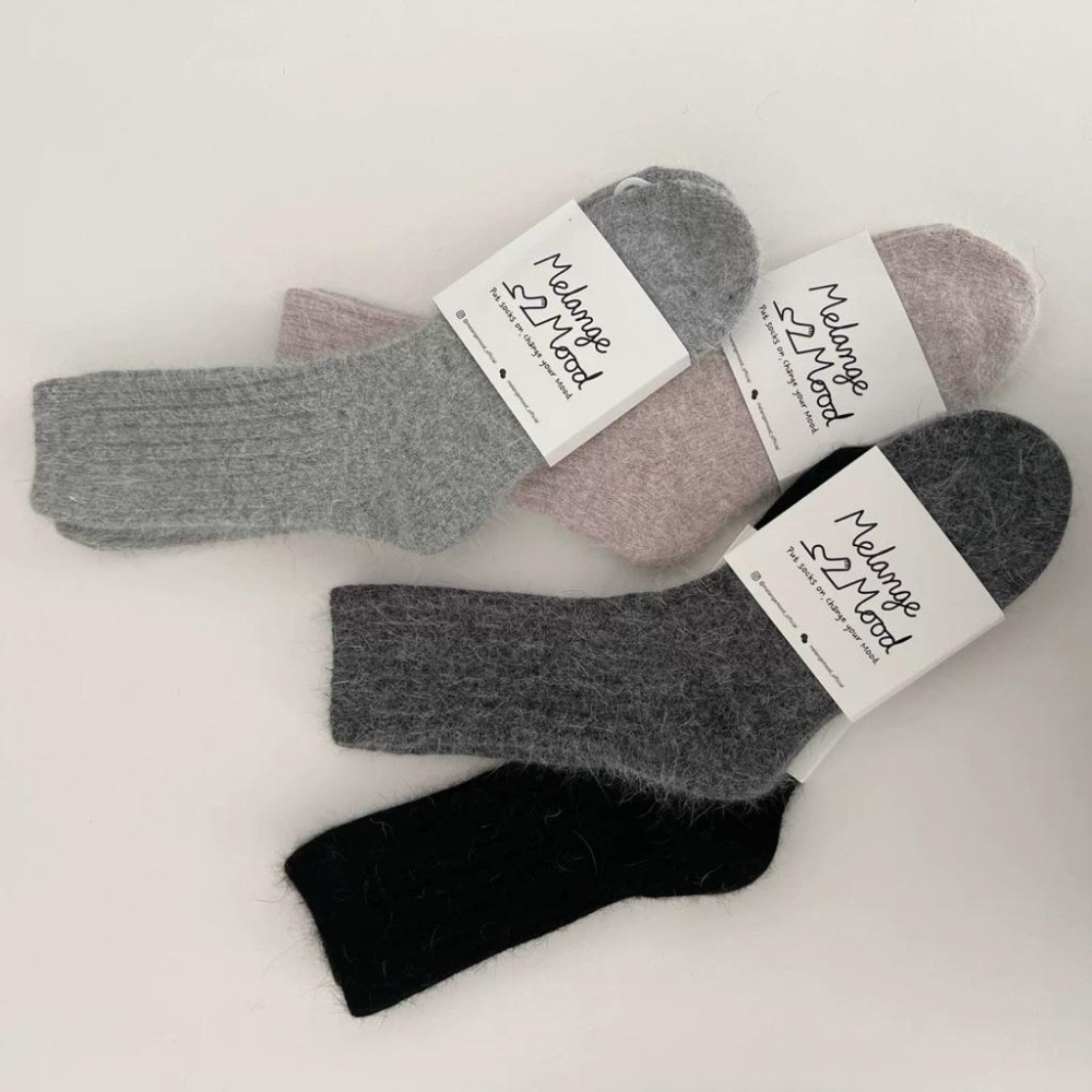 Poisson_korea🌟闆娘推薦選品🌟韓國製冬季柔軟兔毛襪 保暖毛襪 女襪-細節圖3