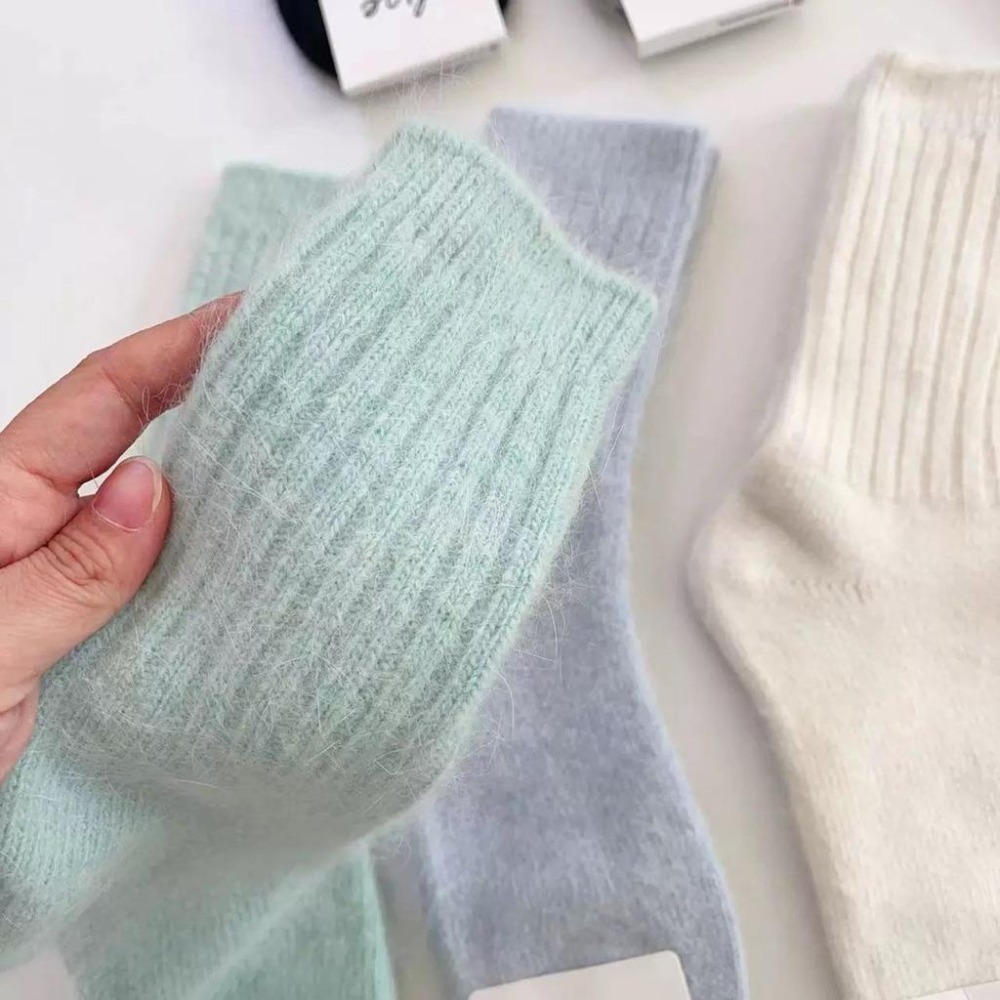 Poisson_korea🌟闆娘推薦選品🌟韓國製冬季柔軟兔毛襪 保暖毛襪 女襪-細節圖4