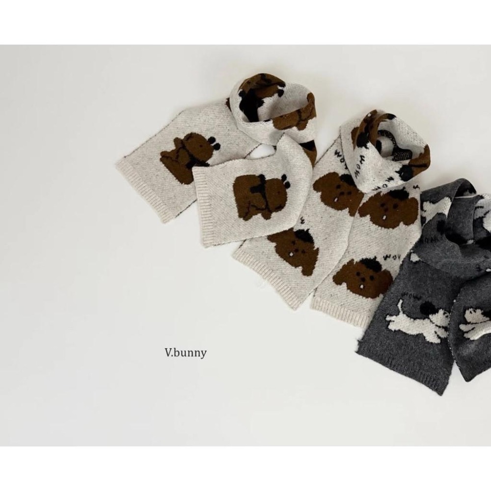 韓國兒童圍巾 v-bunny品牌保暖針織圍巾 造型脖圍 男女童圍巾-細節圖2