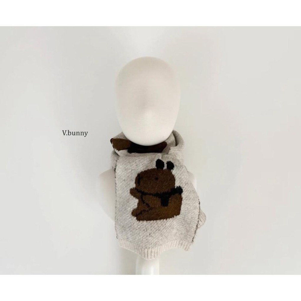 韓國兒童圍巾 v-bunny品牌保暖針織圍巾 造型脖圍 男女童圍巾-細節圖8