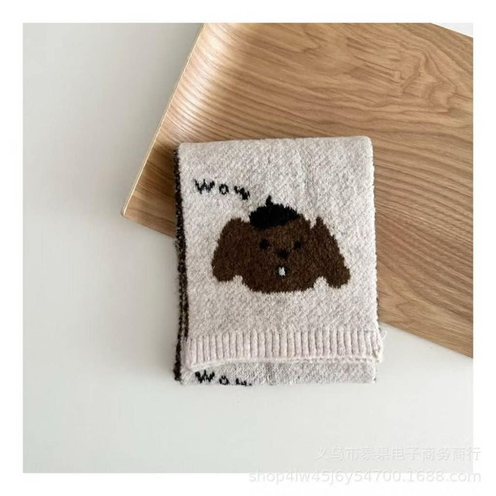 韓國兒童圍巾 v-bunny品牌保暖針織圍巾 造型脖圍 男女童圍巾-規格圖8