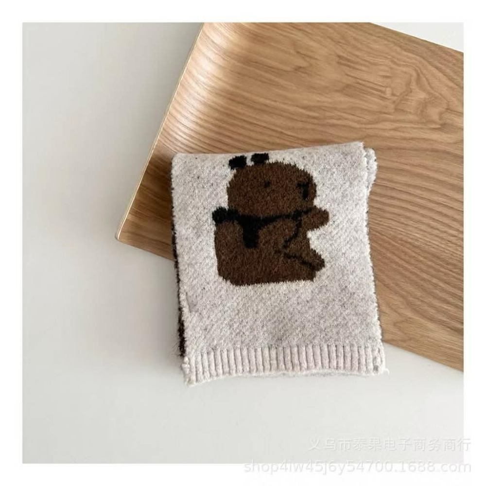 韓國兒童圍巾 v-bunny品牌保暖針織圍巾 造型脖圍 男女童圍巾-規格圖8