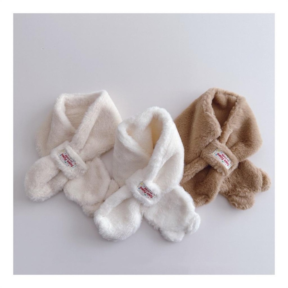 Poisson_korea韓國兒童保暖圍巾 冬季保暖毛絨脖圍 可愛毛毛圍巾-細節圖4