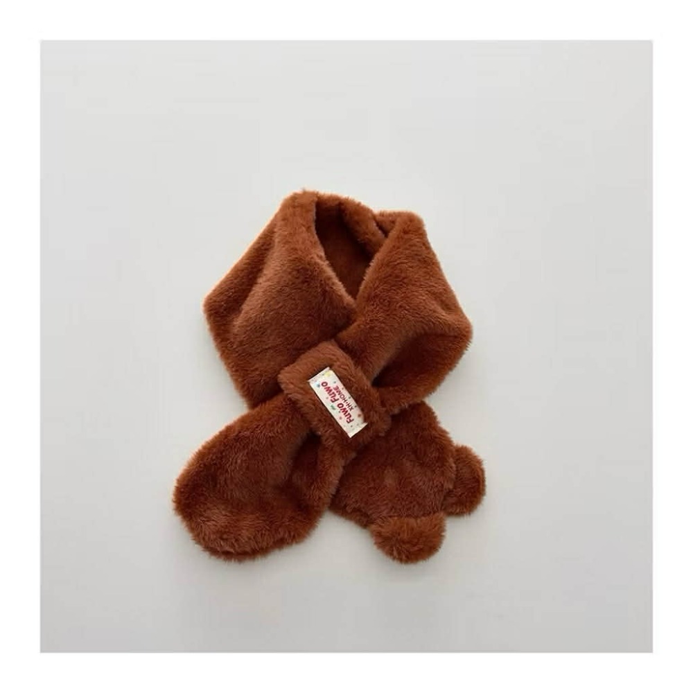 Poisson_korea韓國兒童保暖圍巾 冬季保暖毛絨脖圍 可愛毛毛圍巾-規格圖4