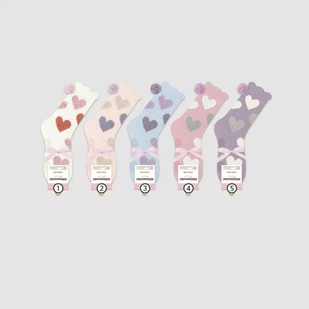 Poisson_korea🌟闆娘推薦選品🌟韓國製珊瑚絨保暖襪 愛心保暖女襪-細節圖4