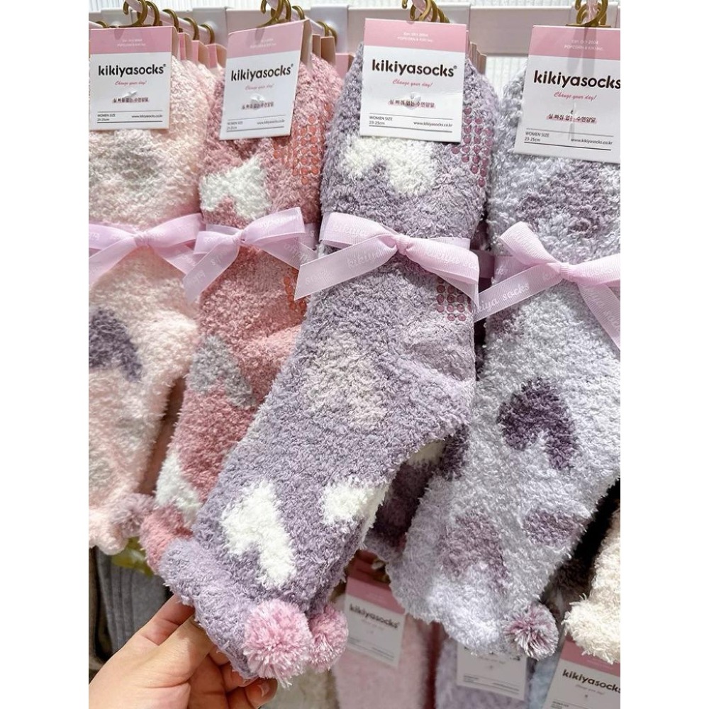 Poisson_korea🌟闆娘推薦選品🌟韓國製珊瑚絨保暖襪 愛心保暖女襪-細節圖7