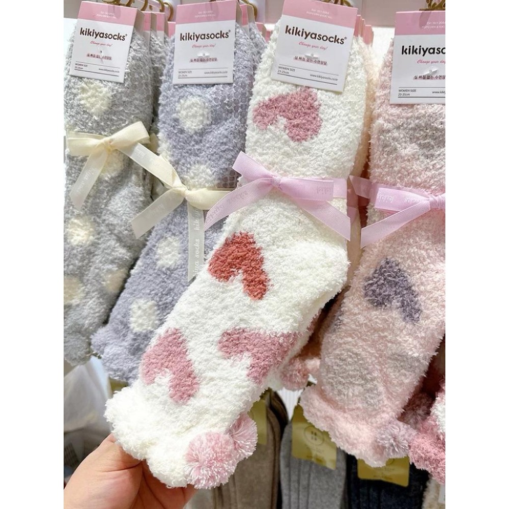 Poisson_korea🌟闆娘推薦選品🌟韓國製珊瑚絨保暖襪 愛心保暖女襪-細節圖8