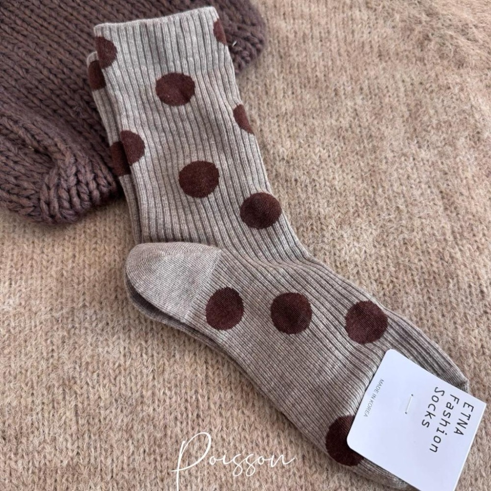 Poisson_korea🌟闆娘推薦選品🌟韓國製波點襪大圓點綿襪 女襪-細節圖2