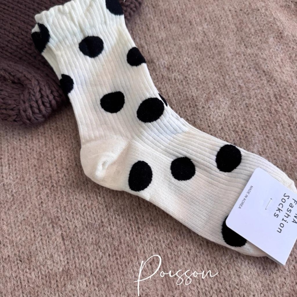 Poisson_korea🌟闆娘推薦選品🌟韓國製波點襪大圓點綿襪 女襪-細節圖3