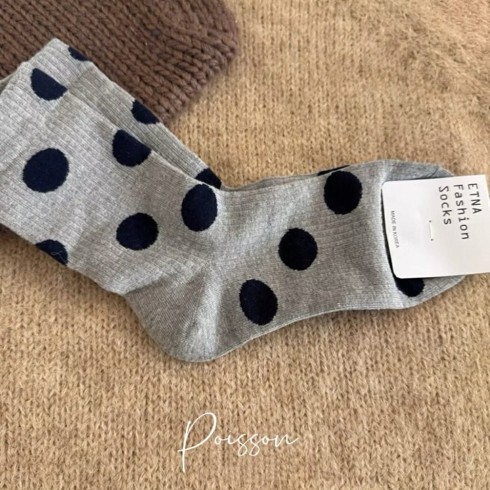 Poisson_korea🌟闆娘推薦選品🌟韓國製波點襪大圓點綿襪 女襪-規格圖4