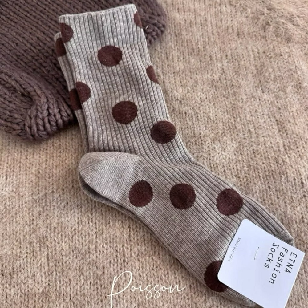 Poisson_korea🌟闆娘推薦選品🌟韓國製波點襪大圓點綿襪 女襪-規格圖4