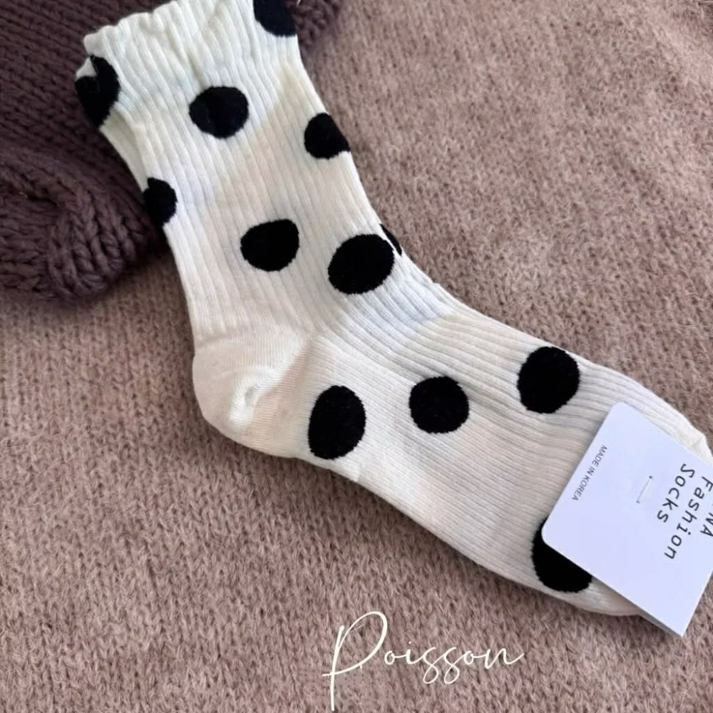 Poisson_korea🌟闆娘推薦選品🌟韓國製波點襪大圓點綿襪 女襪-規格圖4