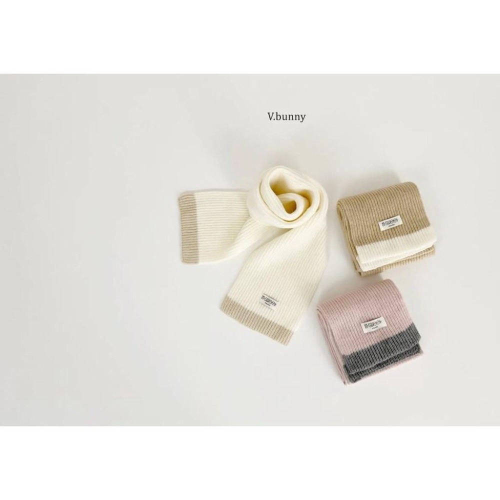 Poisson_korea韓國兒童保暖圍巾 v-bunny品牌 撞色保暖圍巾 男女童圍巾-細節圖3