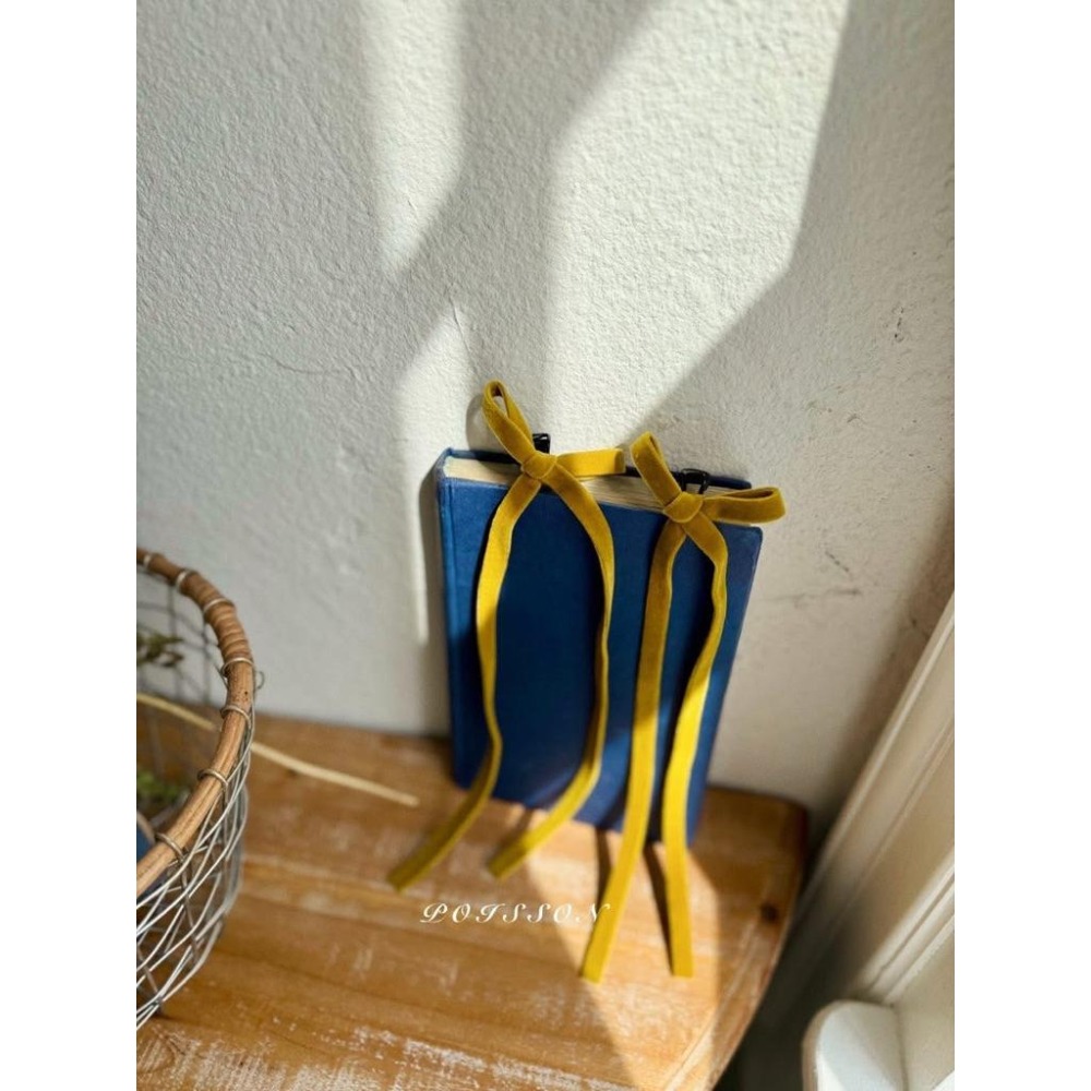 韓國兒童髮飾 Poisson品牌 冬季植絨蝴蝶結飄帶抓夾 女童髮夾-細節圖7