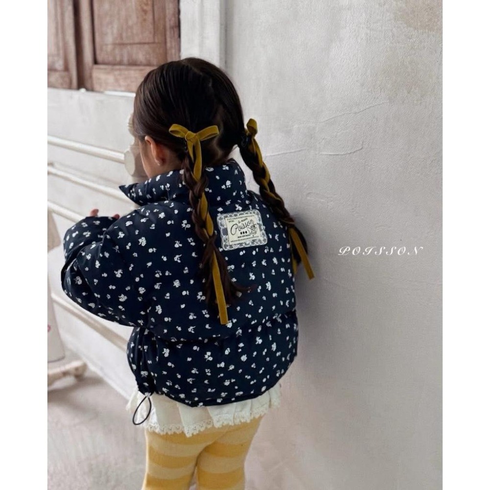 韓國兒童髮飾 Poisson品牌 冬季植絨蝴蝶結飄帶抓夾 女童髮夾-細節圖8