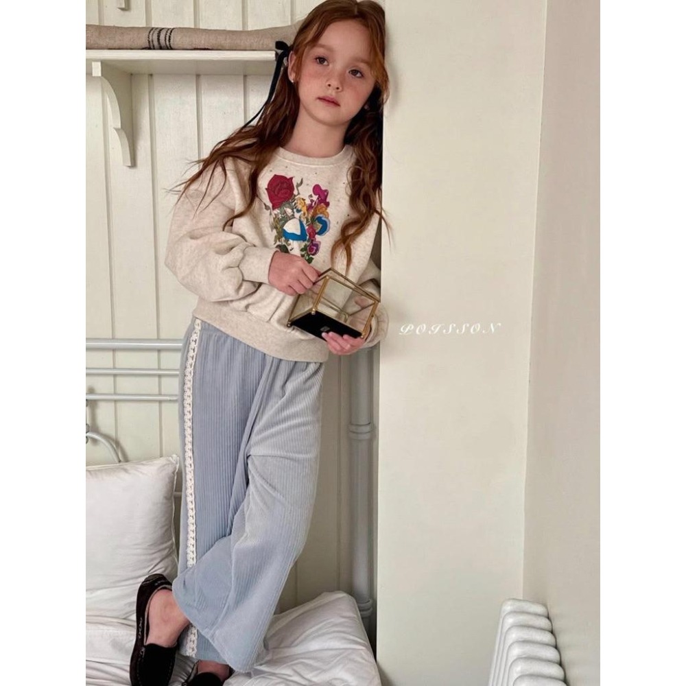 韓國兒童髮飾 Poisson品牌 冬季植絨蝴蝶結飄帶抓夾 女童髮夾-細節圖9