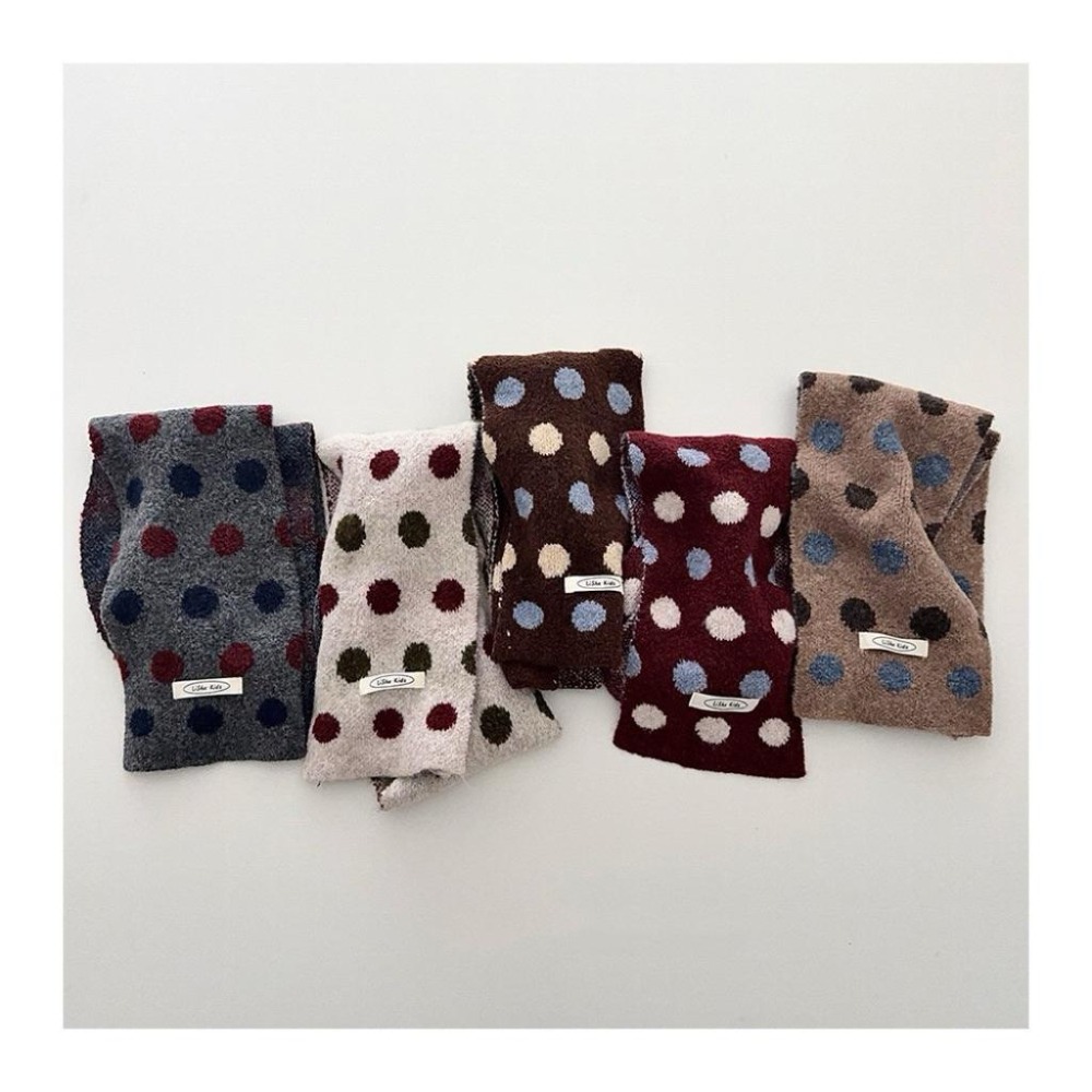 Poisson_korea韓國兒童保暖圍巾 冬季保暖可愛圓點圍巾 男女童圍巾-細節圖2