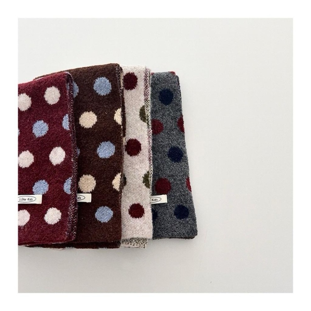 Poisson_korea韓國兒童保暖圍巾 冬季保暖可愛圓點圍巾 男女童圍巾-細節圖3