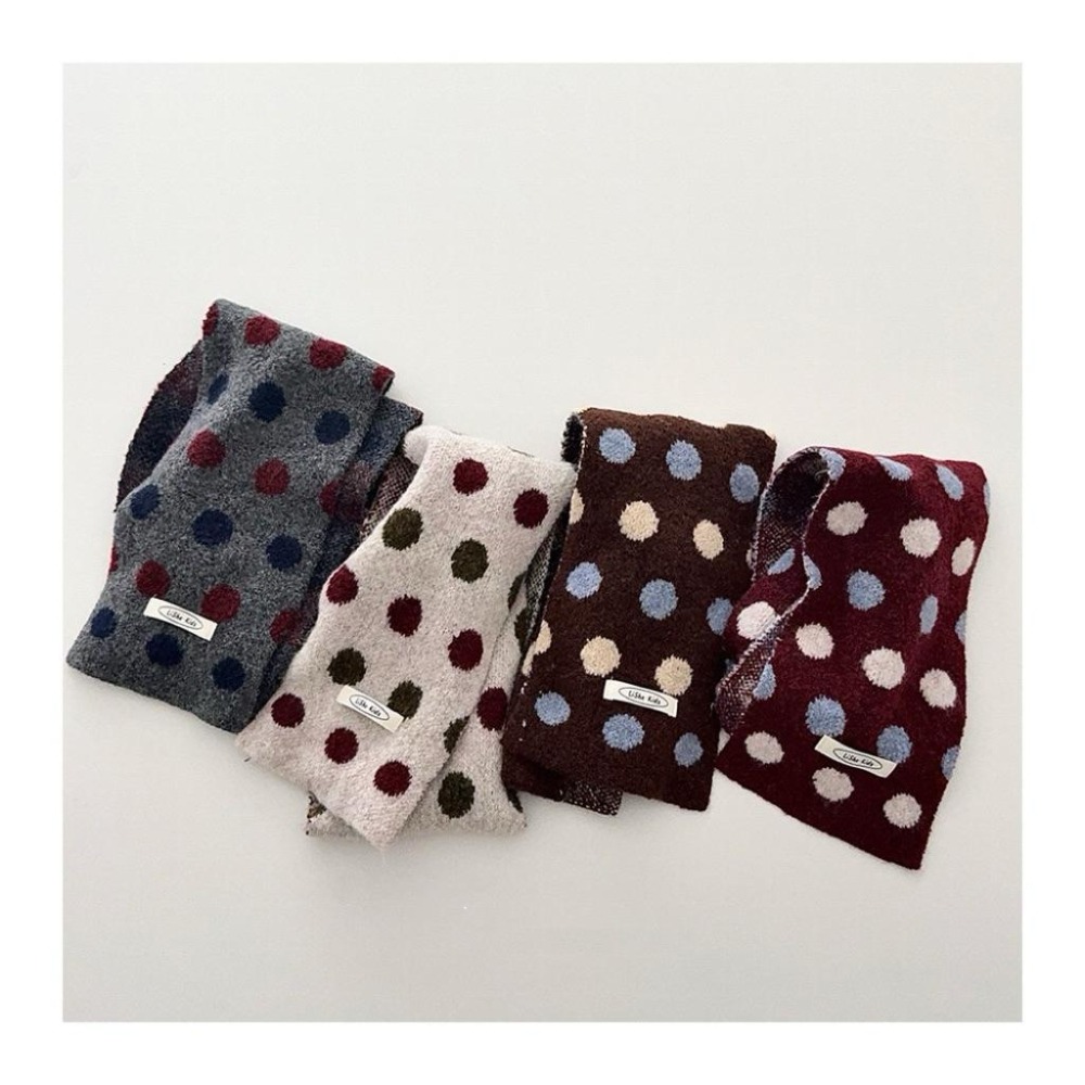 Poisson_korea韓國兒童保暖圍巾 冬季保暖可愛圓點圍巾 男女童圍巾-細節圖5