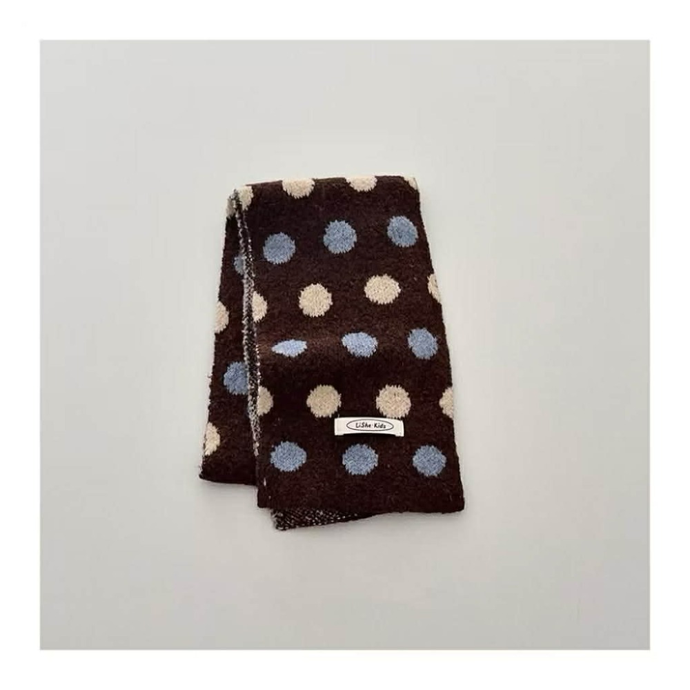 Poisson_korea韓國兒童保暖圍巾 冬季保暖可愛圓點圍巾 男女童圍巾-規格圖5