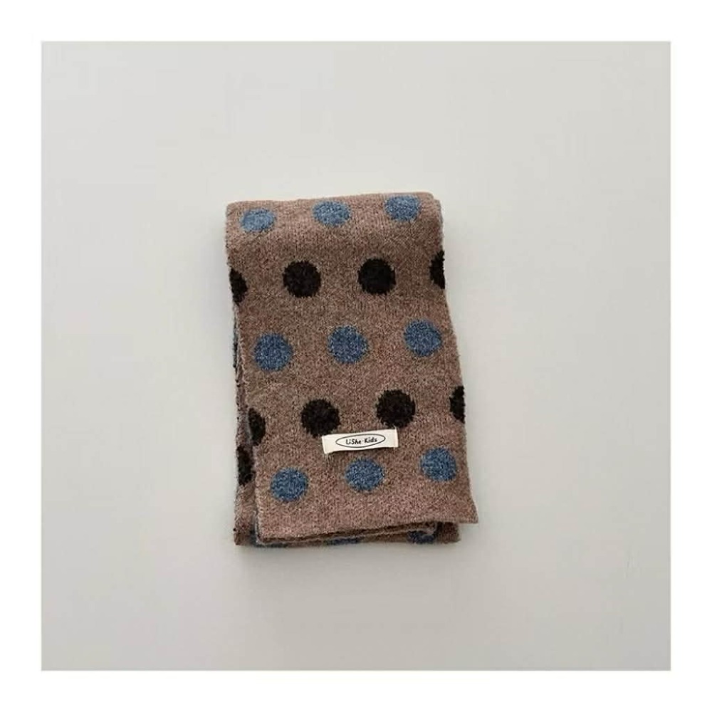 Poisson_korea韓國兒童保暖圍巾 冬季保暖可愛圓點圍巾 男女童圍巾-規格圖5