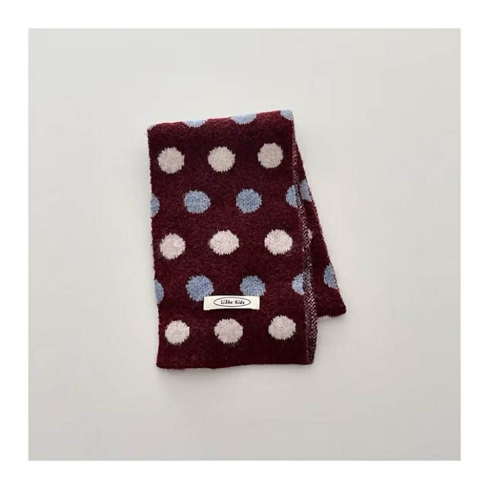 Poisson_korea韓國兒童保暖圍巾 冬季保暖可愛圓點圍巾 男女童圍巾-規格圖5