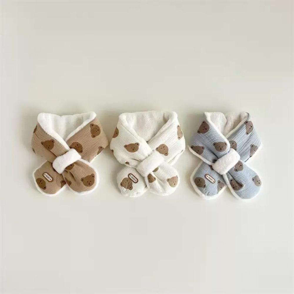 Poisson_korea韓國兒童保暖脖圍 冬季溫暖可愛厚毛絨圍巾 男女童圍巾-細節圖3