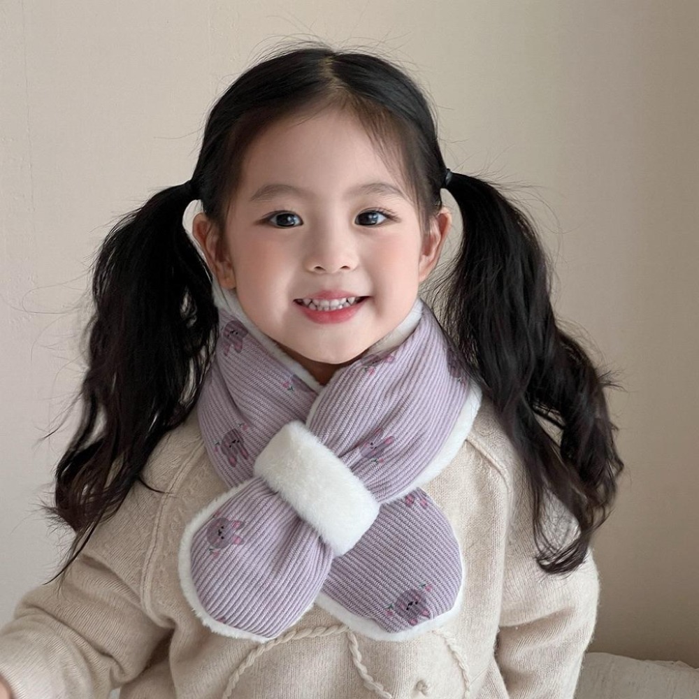 Poisson_korea韓國兒童保暖脖圍 冬季溫暖可愛厚毛絨圍巾 男女童圍巾-細節圖5