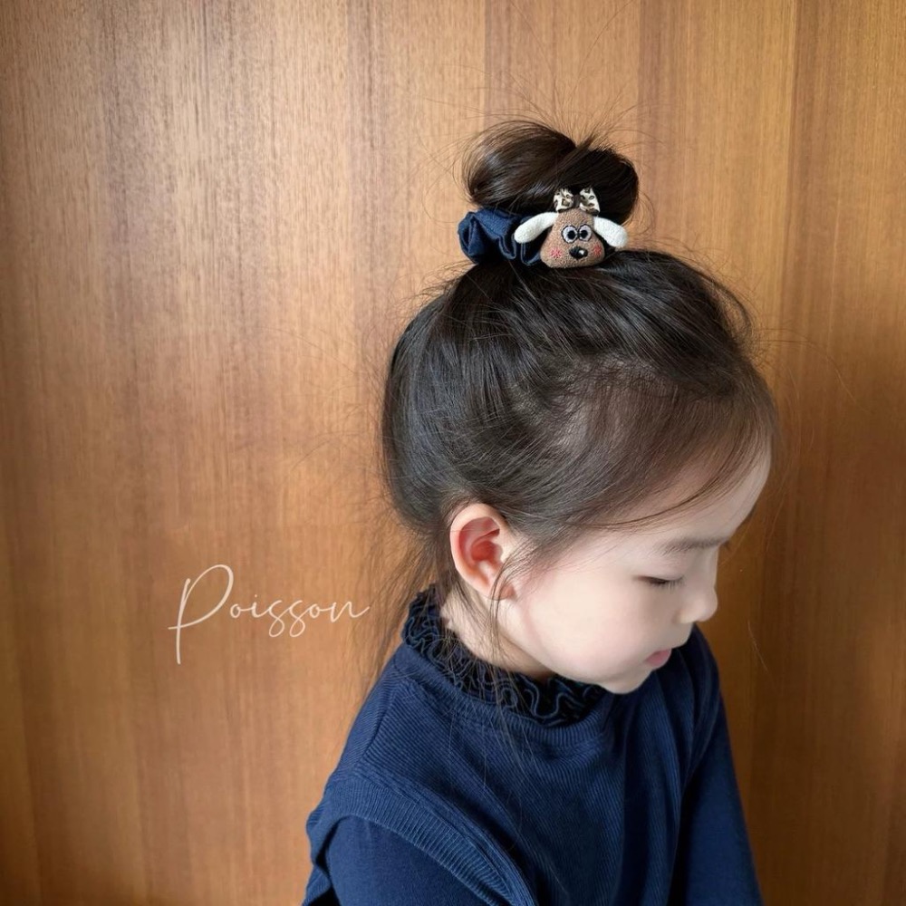Poisson_korea韓國兒童髮飾 可愛牛仔小狗髮圈髮束 女童髮飾-細節圖2