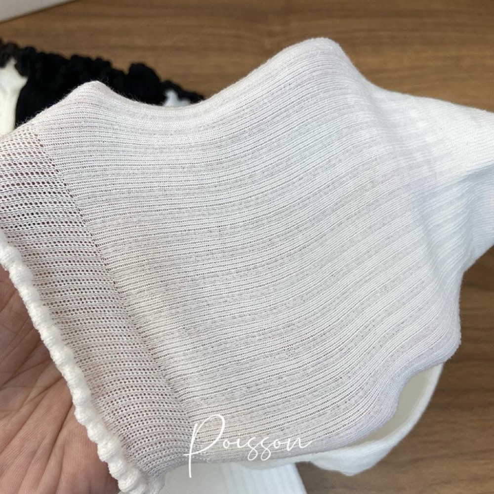 Poisson_korea🌟闆娘推薦選品🌟韓國製四季款木耳邊邊中筒襪 女襪-細節圖3