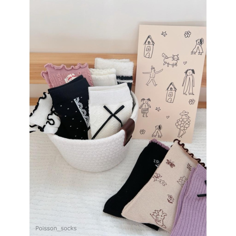 韓國童襪 v-bunny品牌2025秋季純綿可愛女童 3雙組-細節圖3