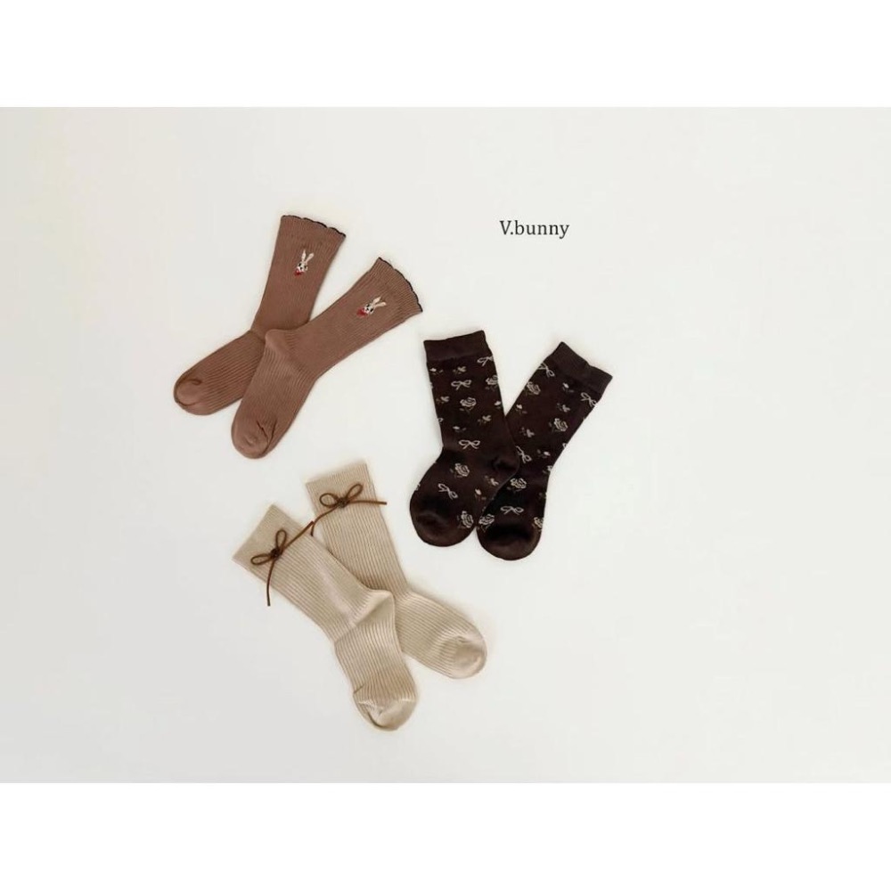 韓國童襪 v-bunny品牌2025秋季純綿可愛女童 3雙組-細節圖6